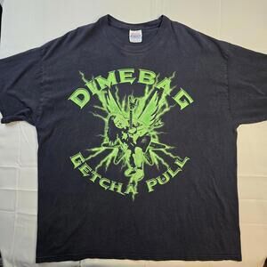 VTG Y2K Dimebag Shirt 2XL Black Getcha Pull Graphic Heavyweight Band Music Rock